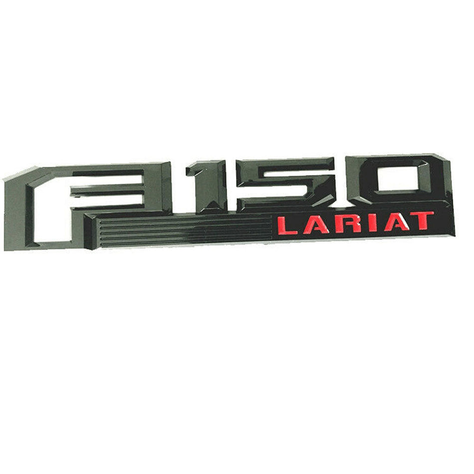 Ford F-150 Lariat Fender Emblem Black Red