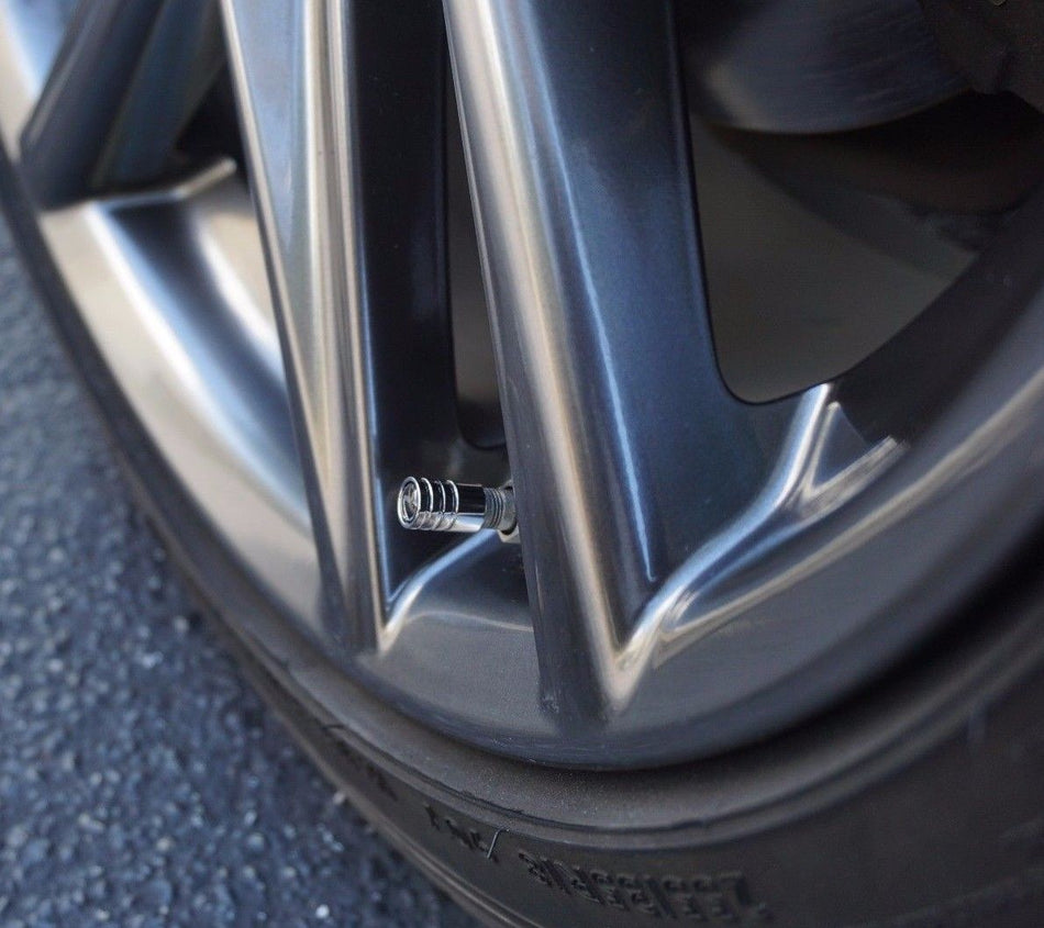 Black Valve Stem Caps and TRD Keychain Set for Toyota Vehicles