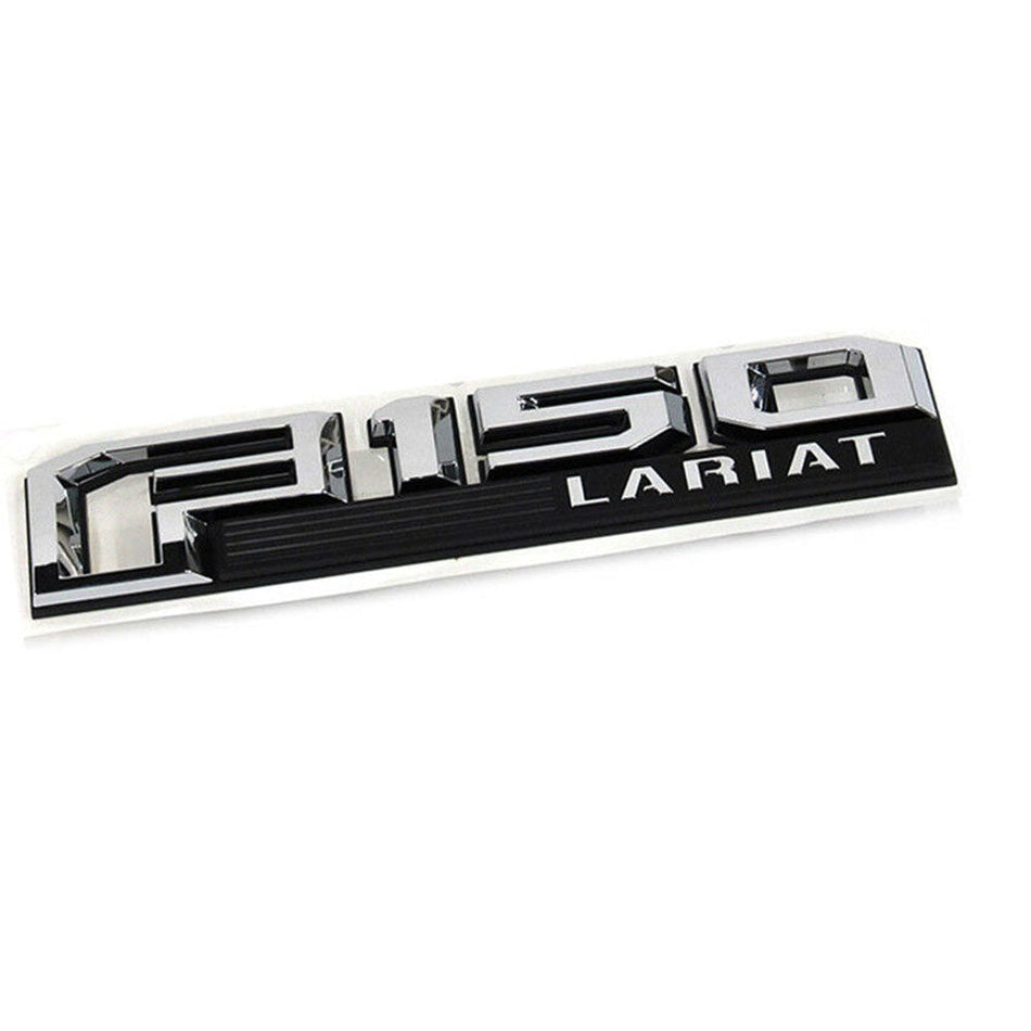 Ford F-150 Lariat Fender Emblem Chrome Black