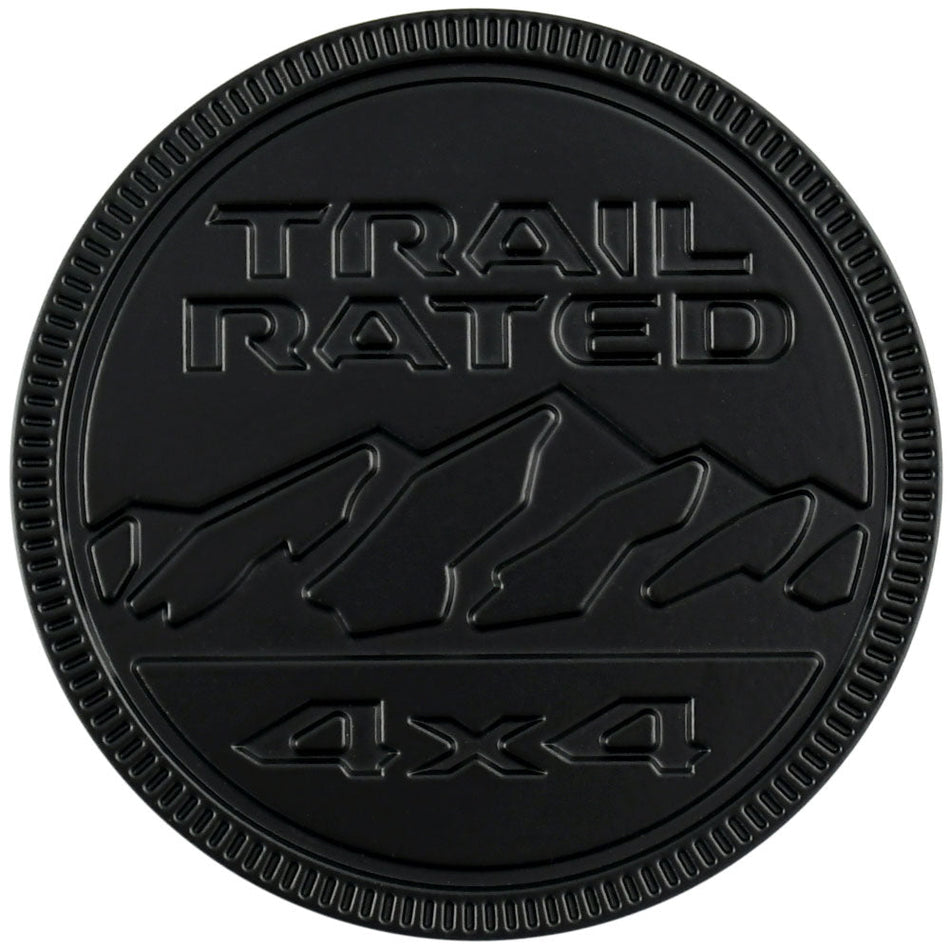 Matte Black Trail Rated 4X4 Emblem forJeepWrangler JL and Gladiator