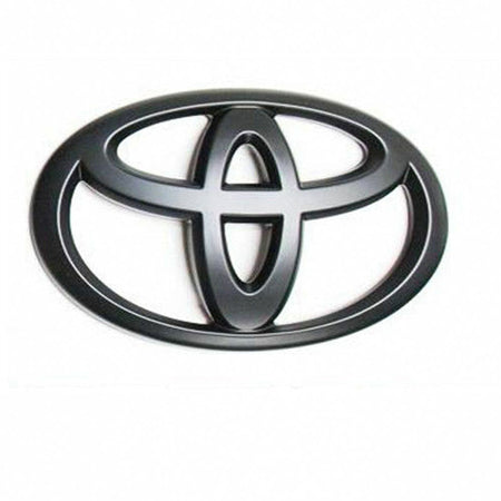 Matte black front grille emblem 75311-0C030 made of ABS, fits Toyota Sequoia, Tacoma, Tundra models