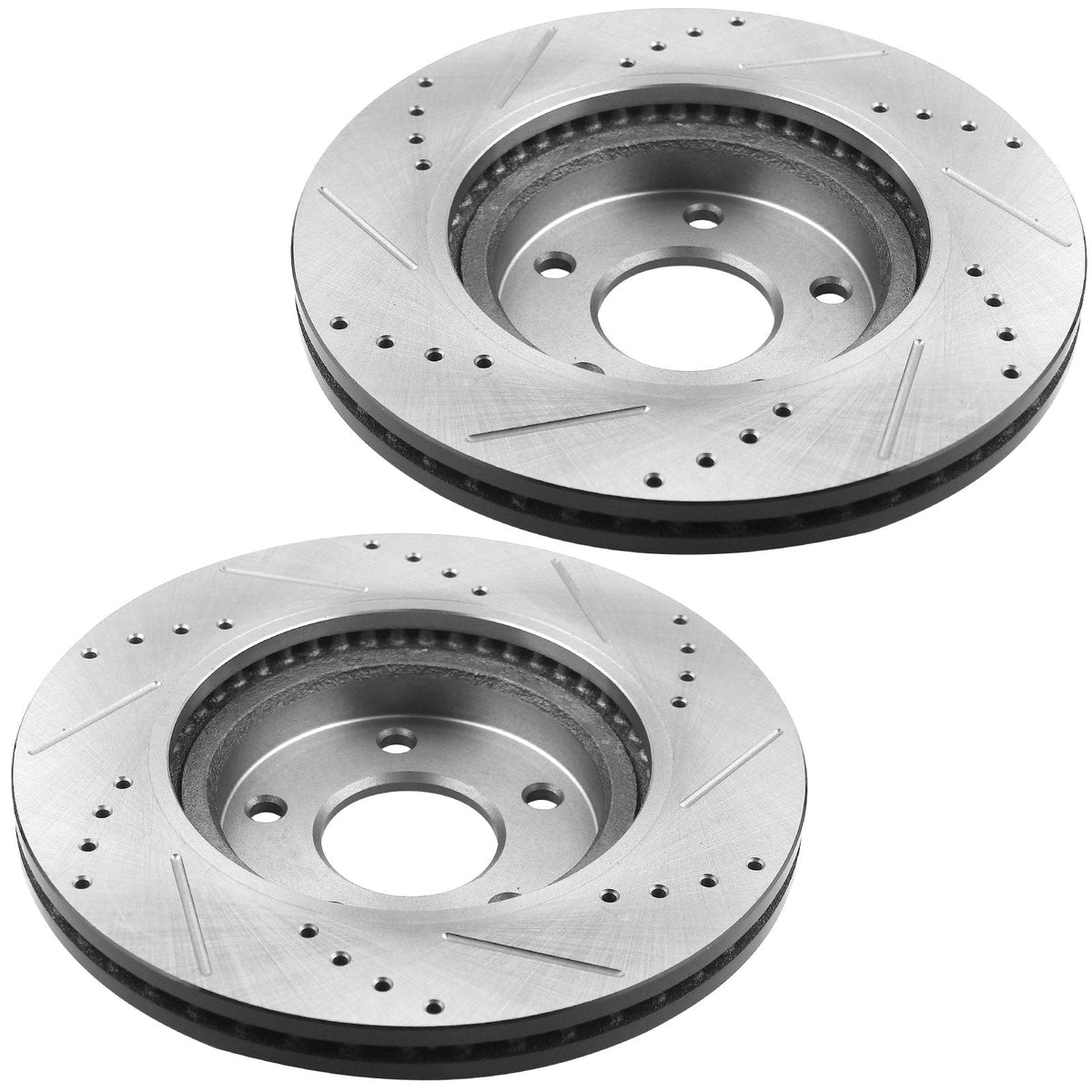 Rear drilled and slotted brake rotors with pads kit for Nissan and Infiniti