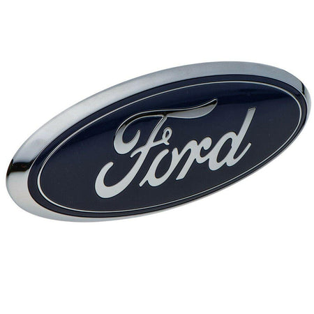 7-Inch Rear Tailgate Oval Emblem for Ford in Chrome and Blue