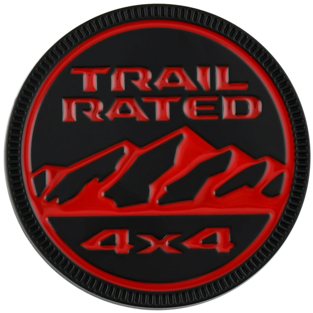 	Trail Rated 4X4 Red Black Emblem for Jeep Wrangler Gladiator