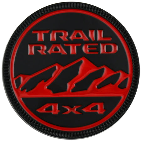 	Trail Rated 4X4 Red Black Emblem for Jeep Wrangler Gladiator