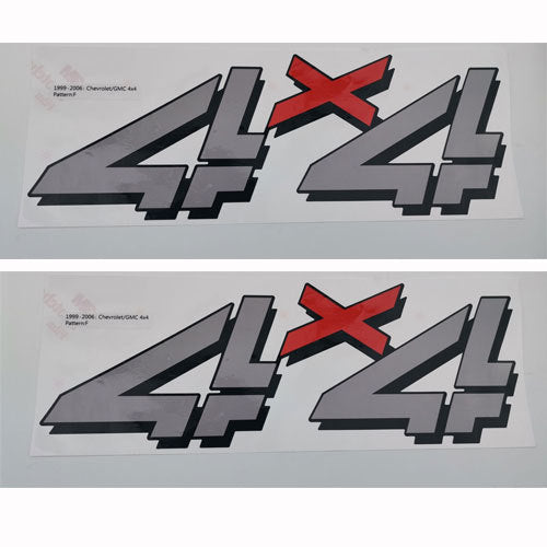 4x4 Decal Stickers for Chevrolet Silverado 1999–2006 (2pcs)