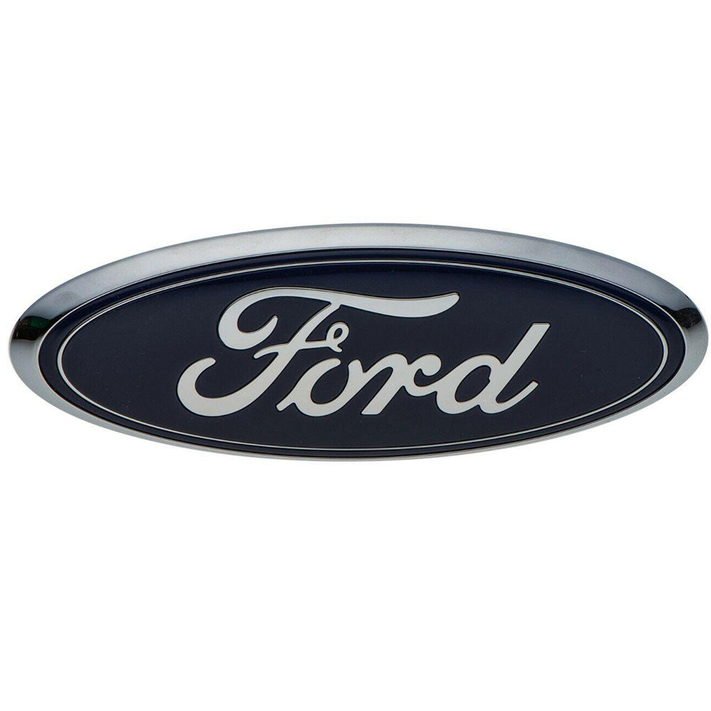 7-Inch Rear Tailgate Oval Emblem for Ford in Chrome and Blue