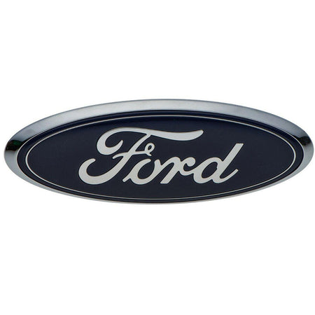 7-Inch Rear Tailgate Oval Emblem for Ford in Chrome and Blue