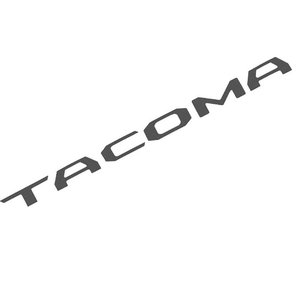 Matte black Tacoma tailgate letter inserts for 2016-2023 models - 3D ABS OEM-fit emblem