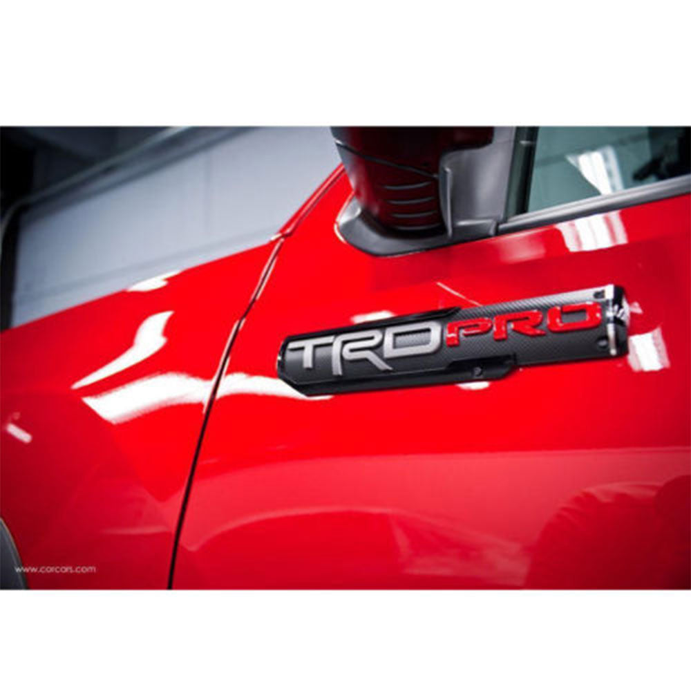 Red door emblem sticker for Toyota Tacoma off-road and sport models