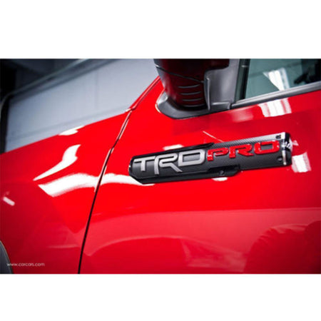 Red door emblem sticker for Toyota Tacoma off-road and sport models