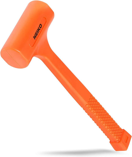 2 LB Dead Blow Hammer - Polyurethane Head, Non-Slip Grip, Orange