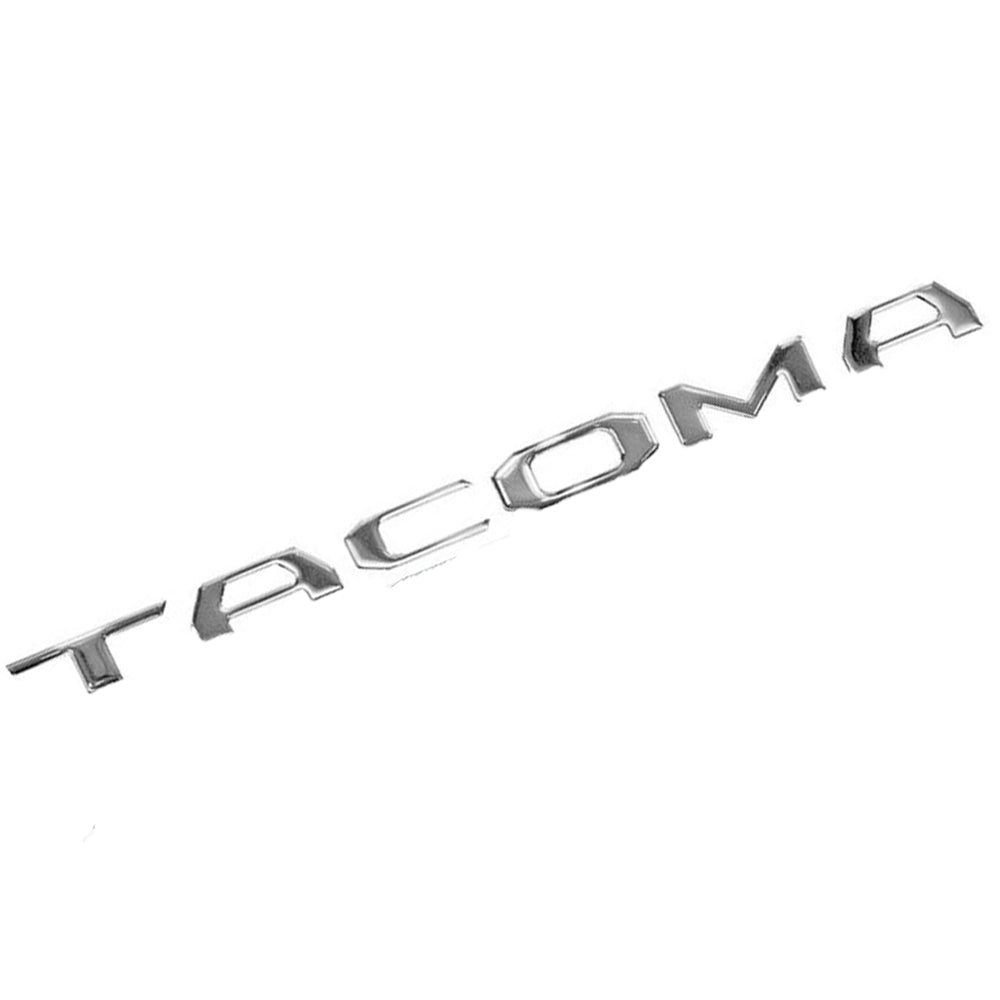 Chrome Tacoma tailgate letter inserts for 2016-2023 models - 3D ABS OEM-fit emblem