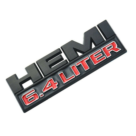 6.4L HEMI black and silver emblem badge for Dodge Ram 2500 3500