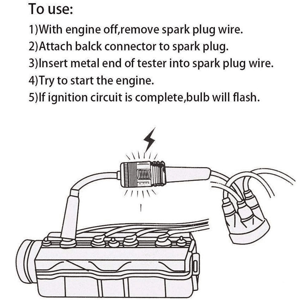 Universal in-line spark plug tester for ignition system diagnostics on gasoline engines