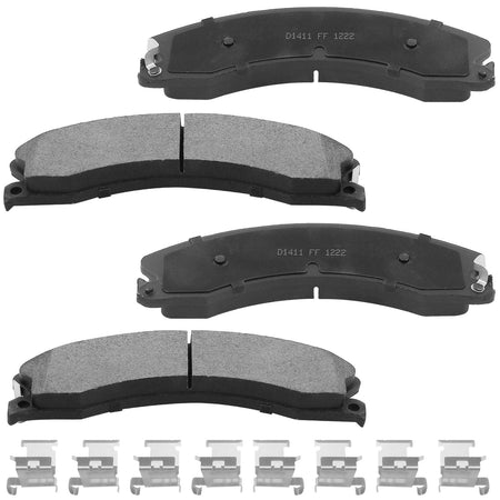 Ceramic brake pads with hardware for Chevrolet GMC Nissan front and rear