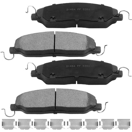 Front ceramic brake pads with hardware for 2011-2014 Ford Mustang V6 3.7L