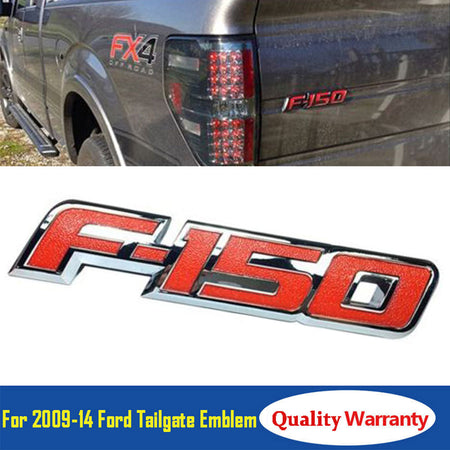 Chrome red tailgate emblem for Ford F-150 2009–2014