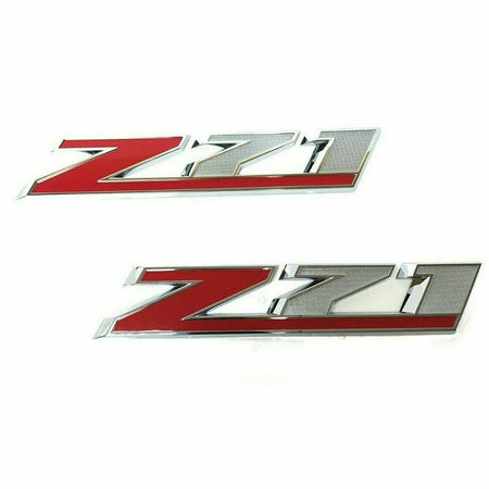 Z71 Chrome Red Emblem Badge Set for Sierra and Silverado Trucks
