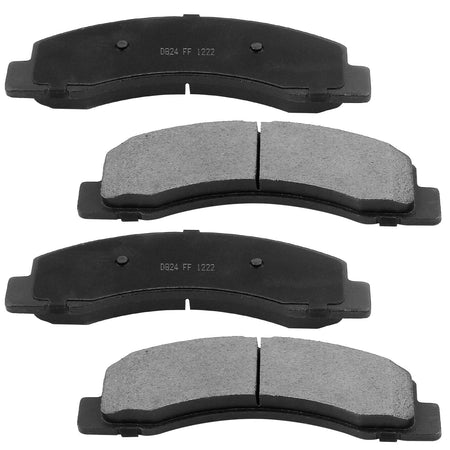 Front drilled & slotted brake rotors with ceramic pads for Ford F-250, F-350 and Excursion