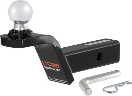 Heavy-duty trailer hitch ball mount with 2-inch ball and pin
