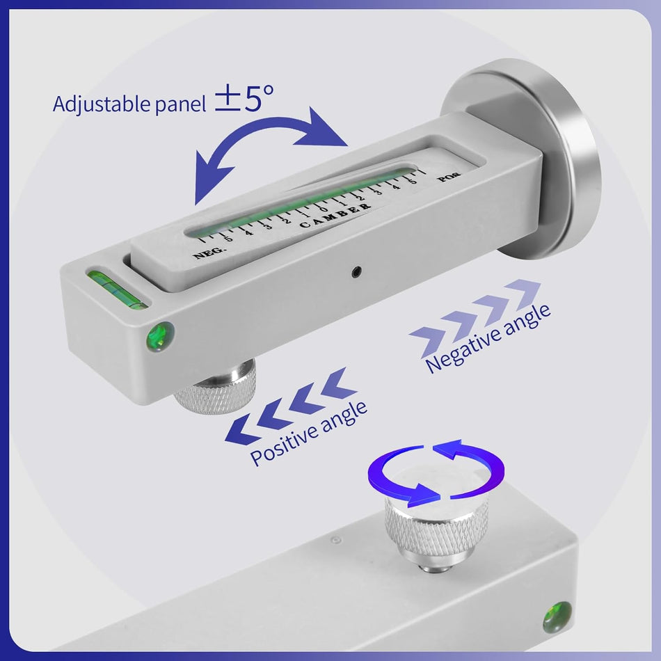 Adjustable Magnetic Wheel Alignment Tool for Camber and Caster Measurement