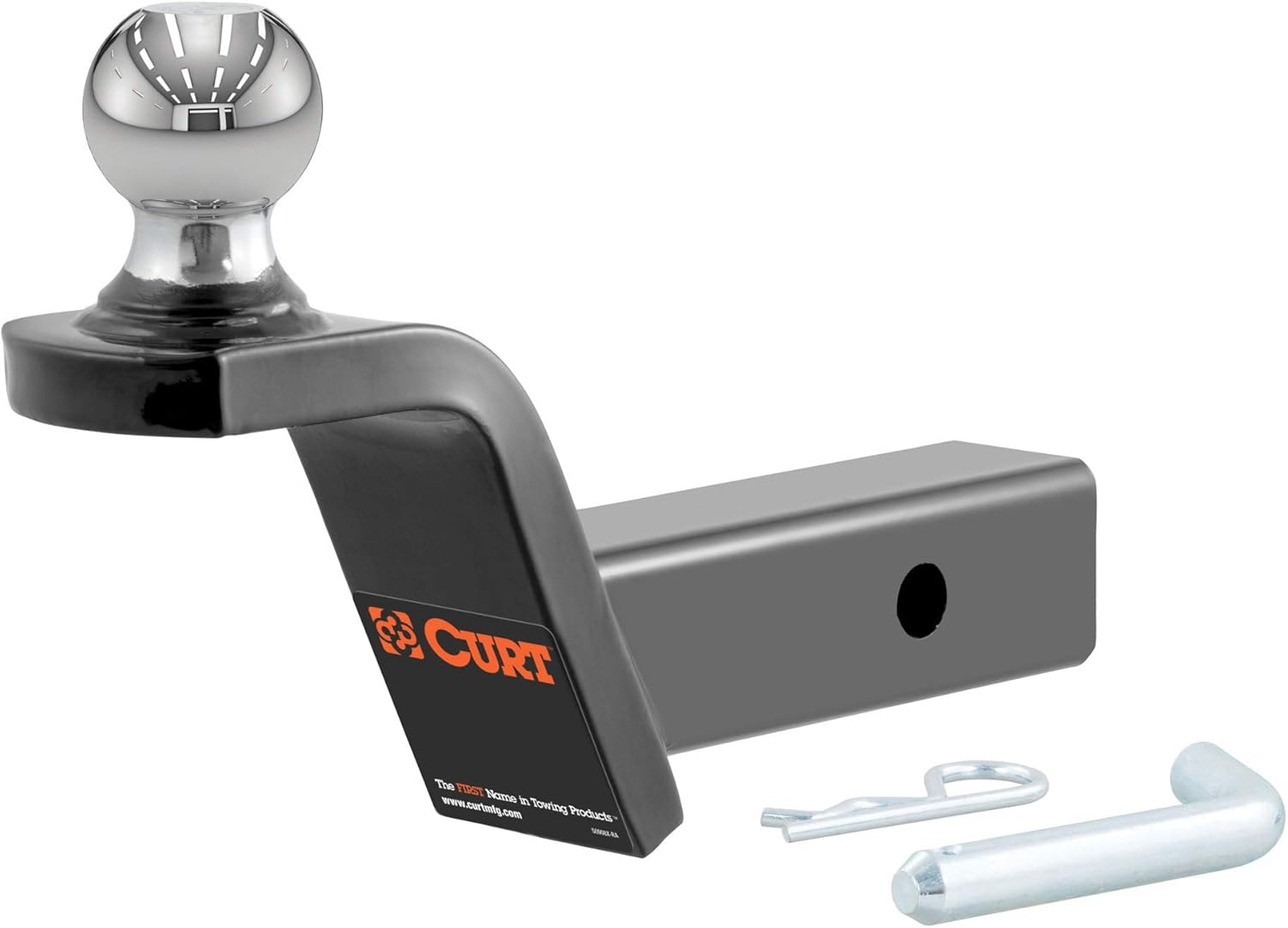 Heavy-duty trailer hitch ball mount with 2-inch ball and pin