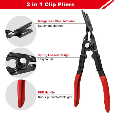 3-piece auto trim removal tool set with ergonomic handles for fastener and clip removal.