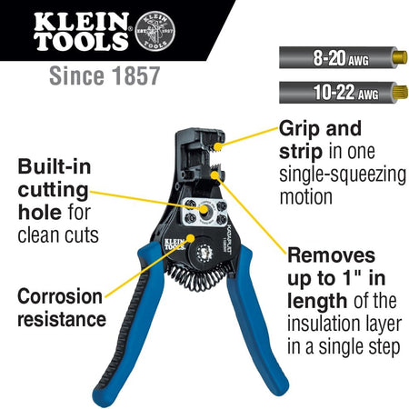 Automatic Wire Stripper and Cutter for 8-20 AWG Solid & 10-22 AWG Stranded Wire