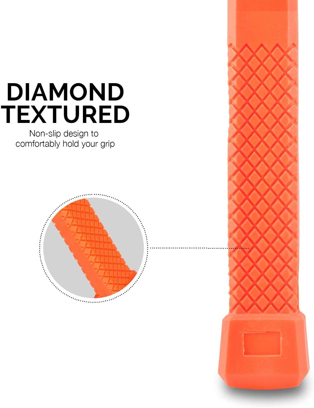 2 LB Dead Blow Hammer - Polyurethane Head, Non-Slip Grip, Orange