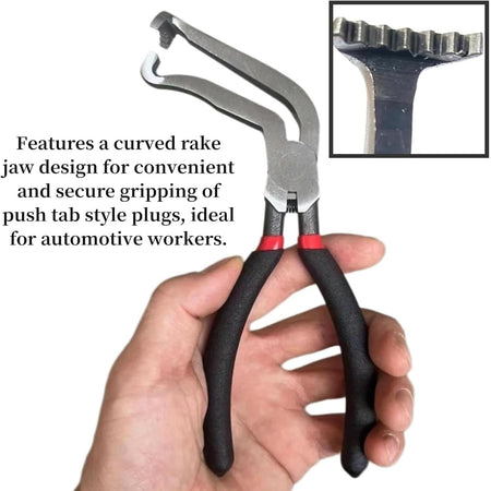 8" Automotive Electrical Connector Pliers Set - Straight & 60° Bend for Fuel Lines & Wiring Harnesses