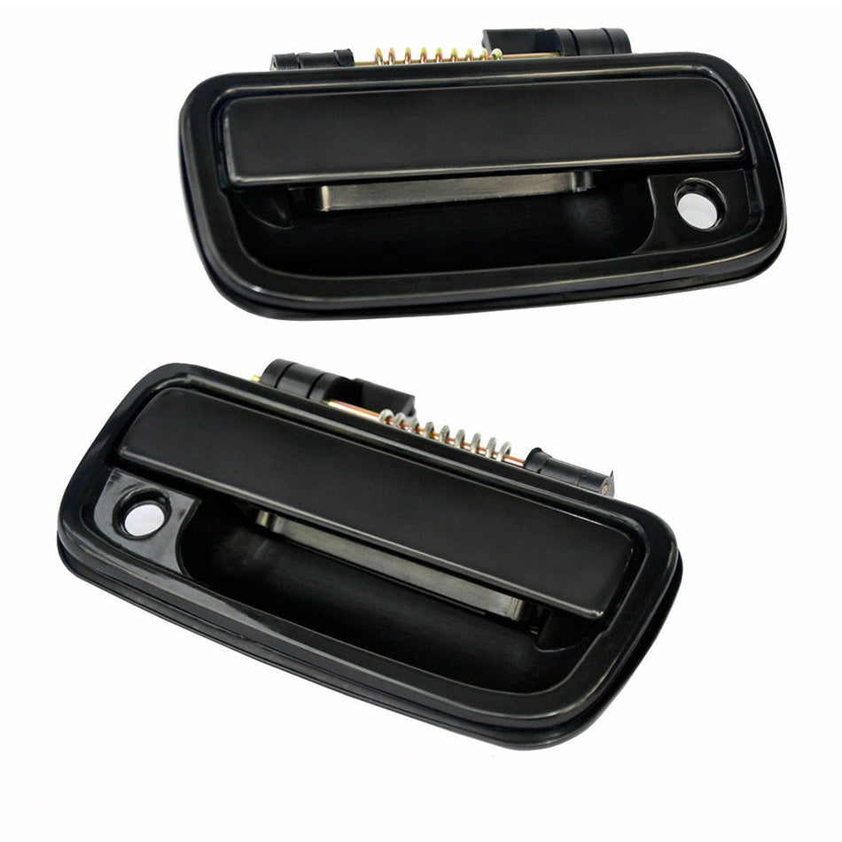 Black front left and right exterior door handles for 1995-2004 Toyota Tacoma