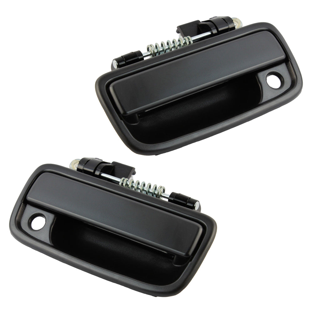 Black front left and right exterior door handles for 1995-2004 Toyota Tacoma