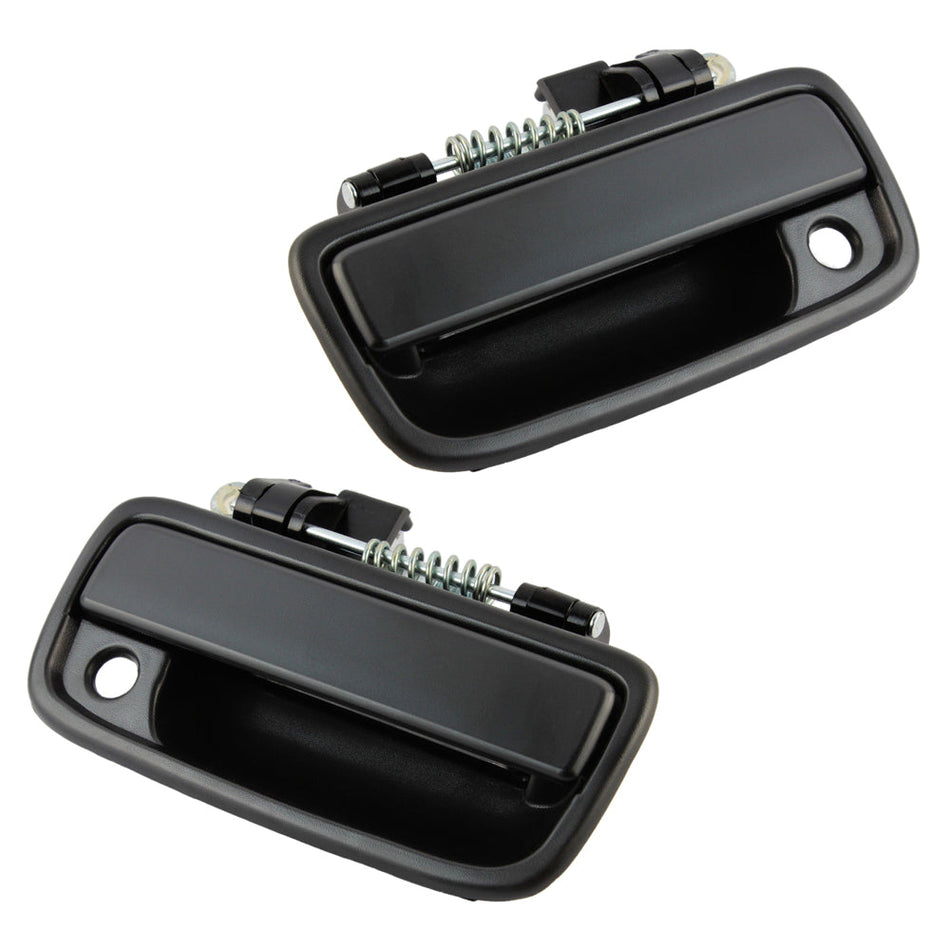 Black front left and right exterior door handles for 1995-2004 Toyota Tacoma