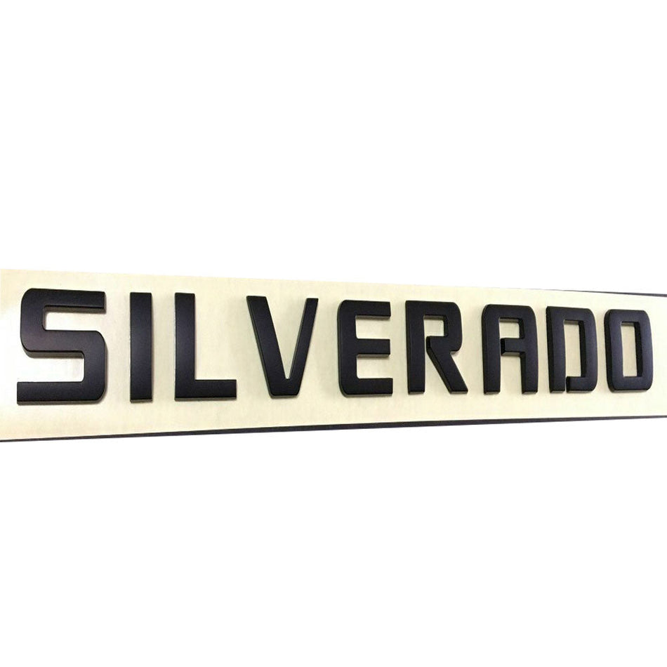 Set of 2 Genuine Gloss Black Silverado Emblem Badge Nameplate 3d Letter