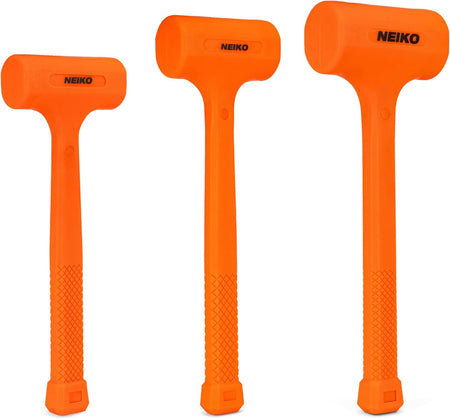 2 LB Dead Blow Hammer - Polyurethane Head, Non-Slip Grip, Orange