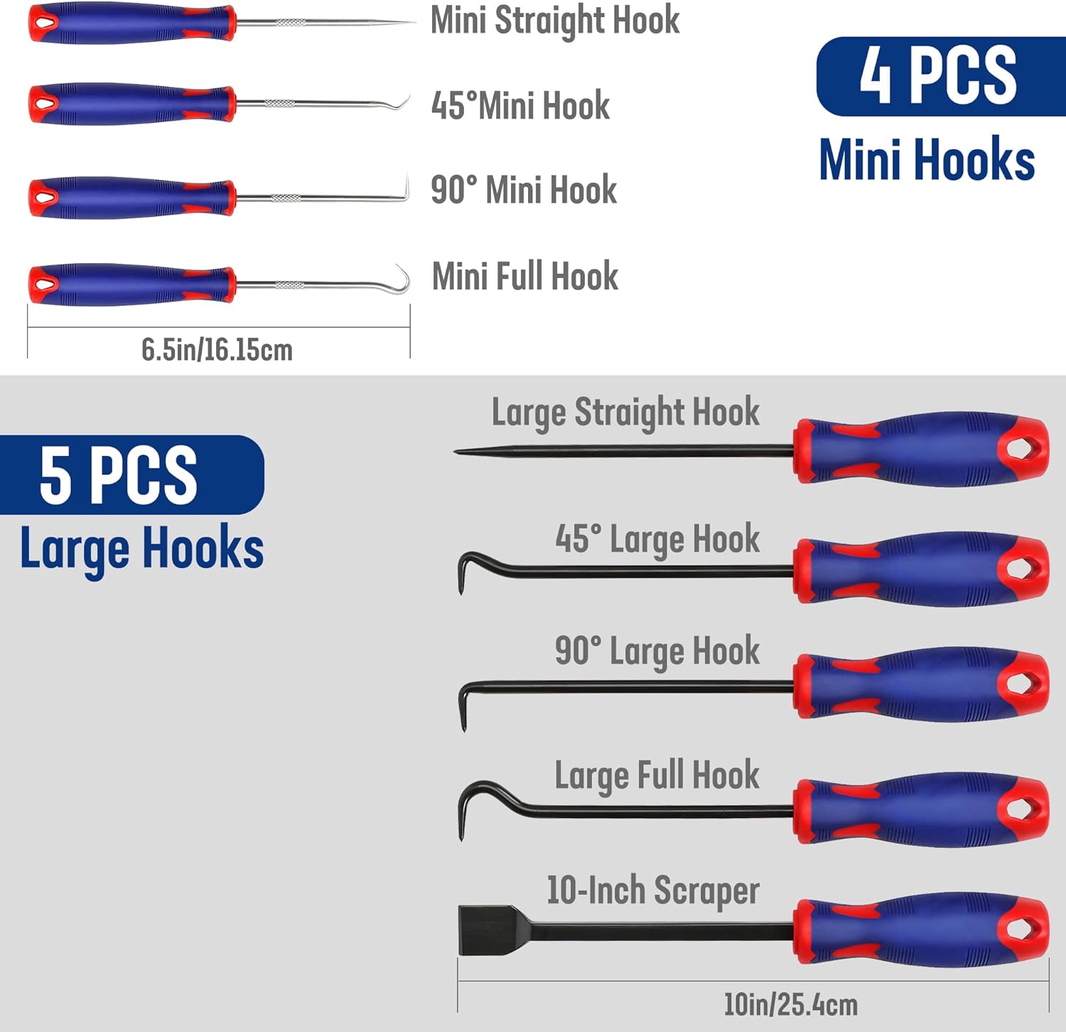 9-Piece Precision Pick & Hook Set for Auto and Electronics Repair
