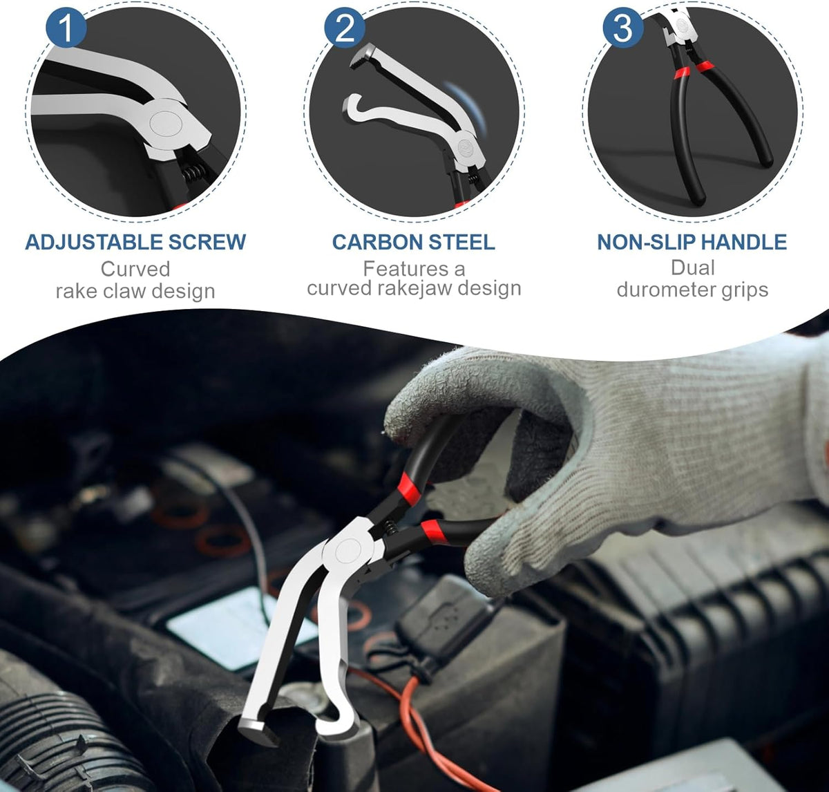 3-Pack Disconnect Pliers Set for Automotive Fuel Line & Connectors