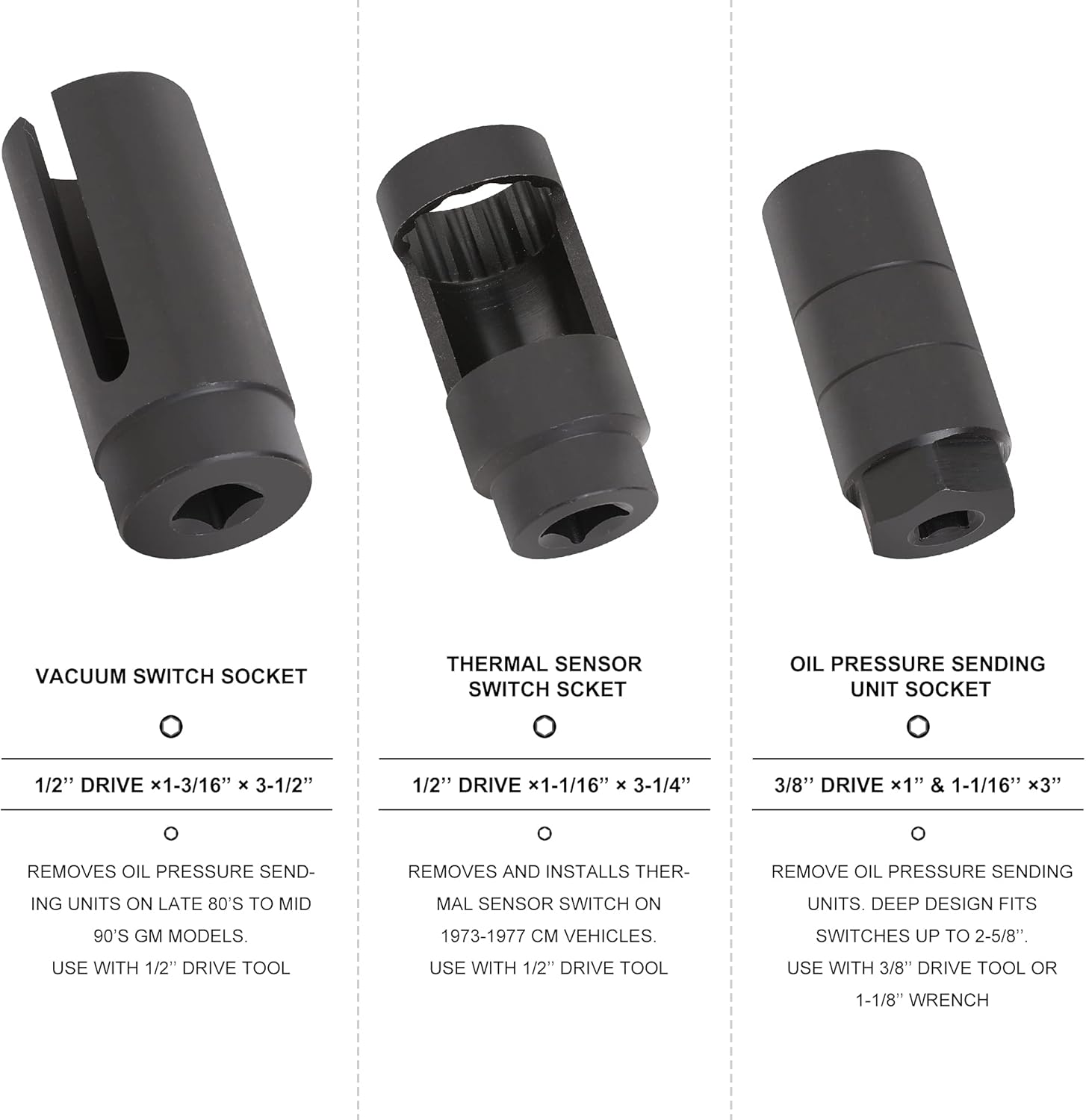 7-Piece Oxygen Sensor & Oil Pressure Sending Unit Socket Set