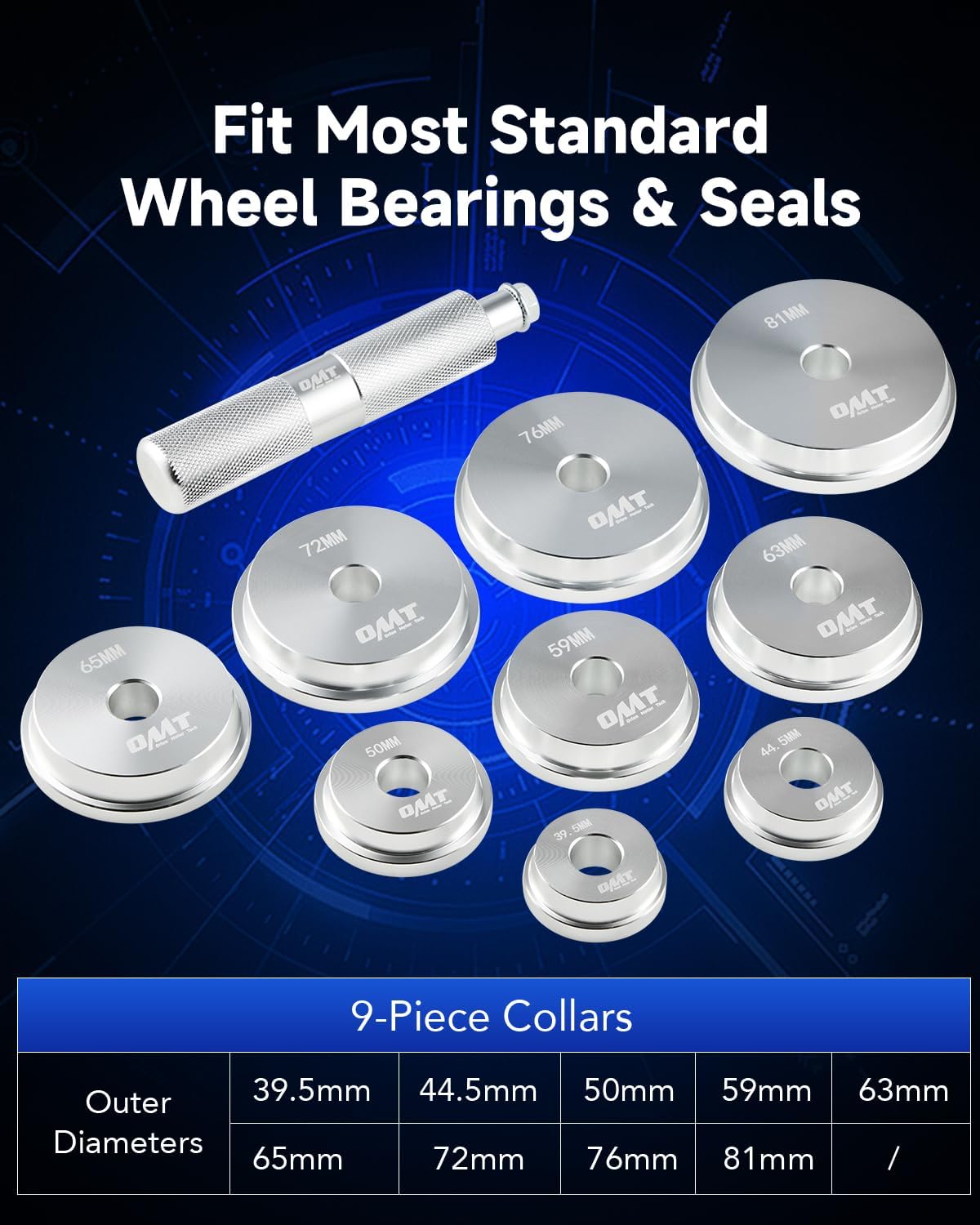 Bearing Press Kit - 10pc Seal & Bearing Driver Set with 9 Adapters