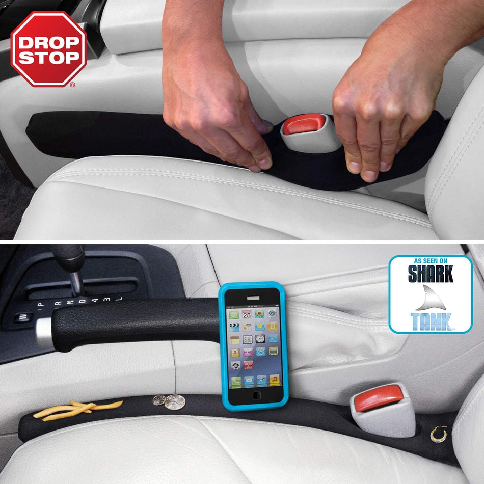 Car seat gap filler set stops phones and keys from falling between seats