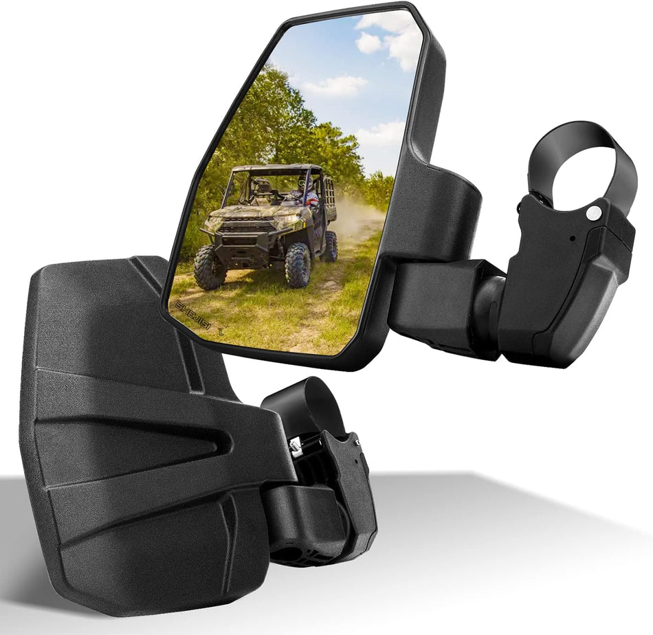 UTV Side Mirrors with Auto Reset and Wide View for 1.5"-2.0" Roll Cages