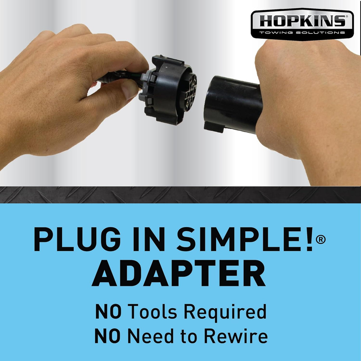7 blade to 4 flat trailer adapter plug with LED lights and dust cover
