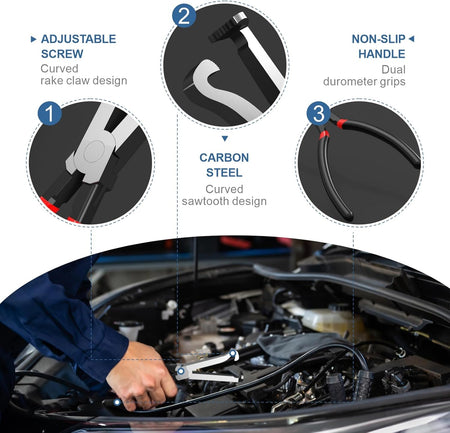 3-Pack Disconnect Pliers Set for Automotive Fuel Line & Connectors