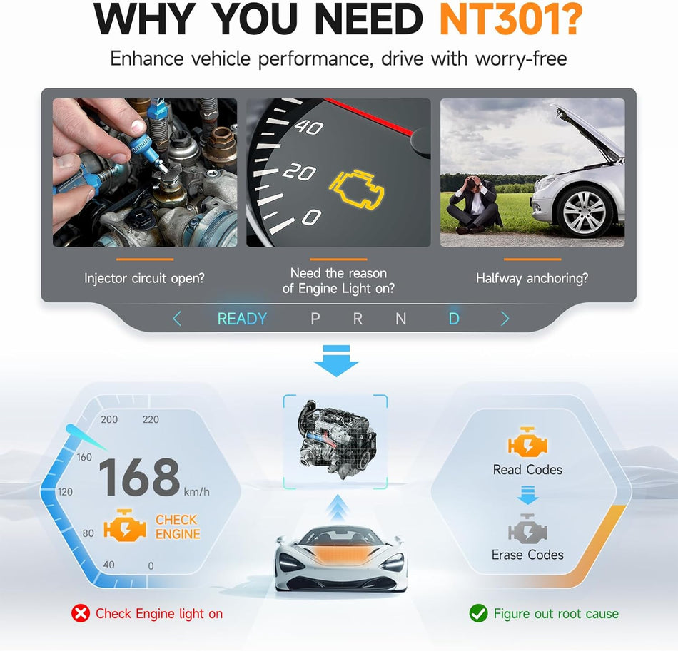 OBD2 Scanner for Cars - Engine Code Reader, Live Data & Smog Check