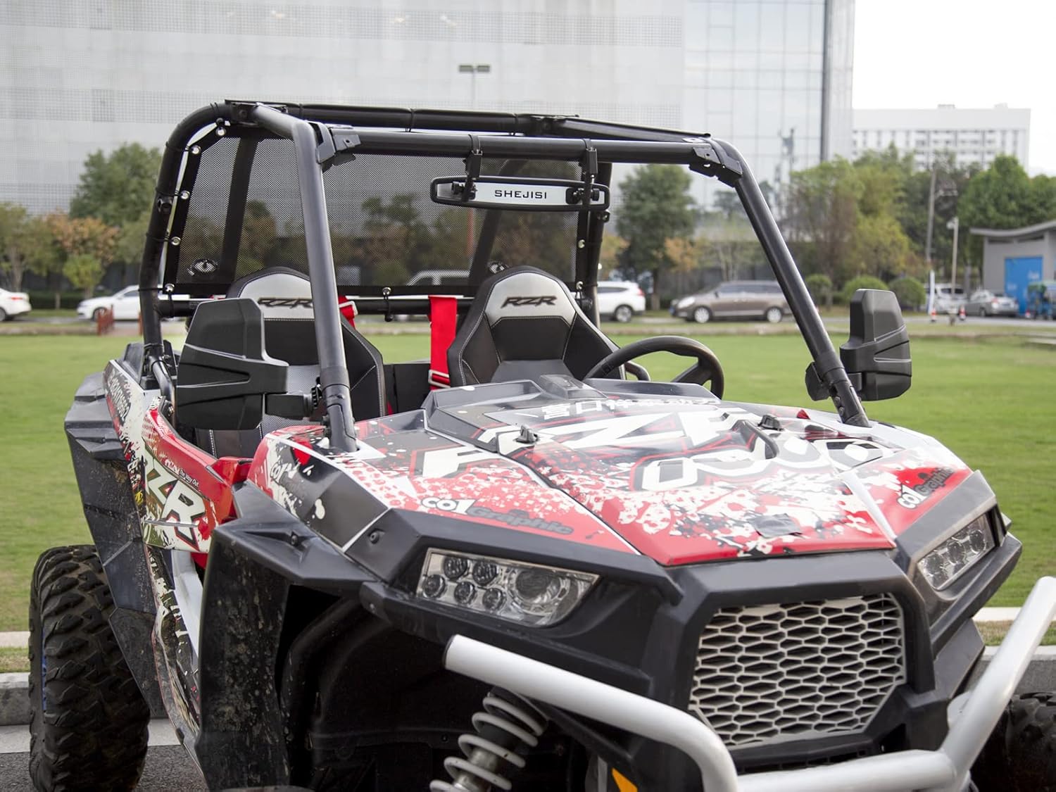 UTV Side Mirrors with Auto Reset and Wide View for 1.5"-2.0" Roll Cages