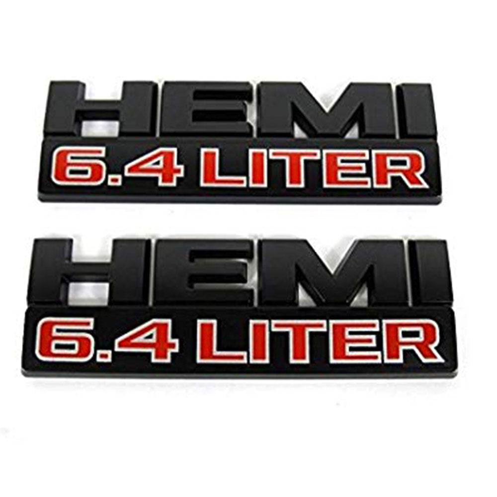 6.4L HEMI black and silver emblem badge for Dodge Ram 2500 3500