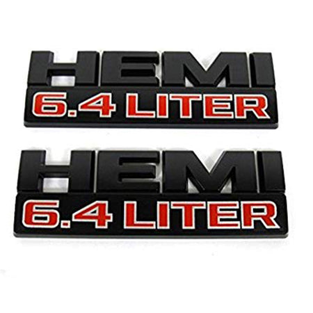 6.4L HEMI black and silver emblem badge for Dodge Ram 2500 3500