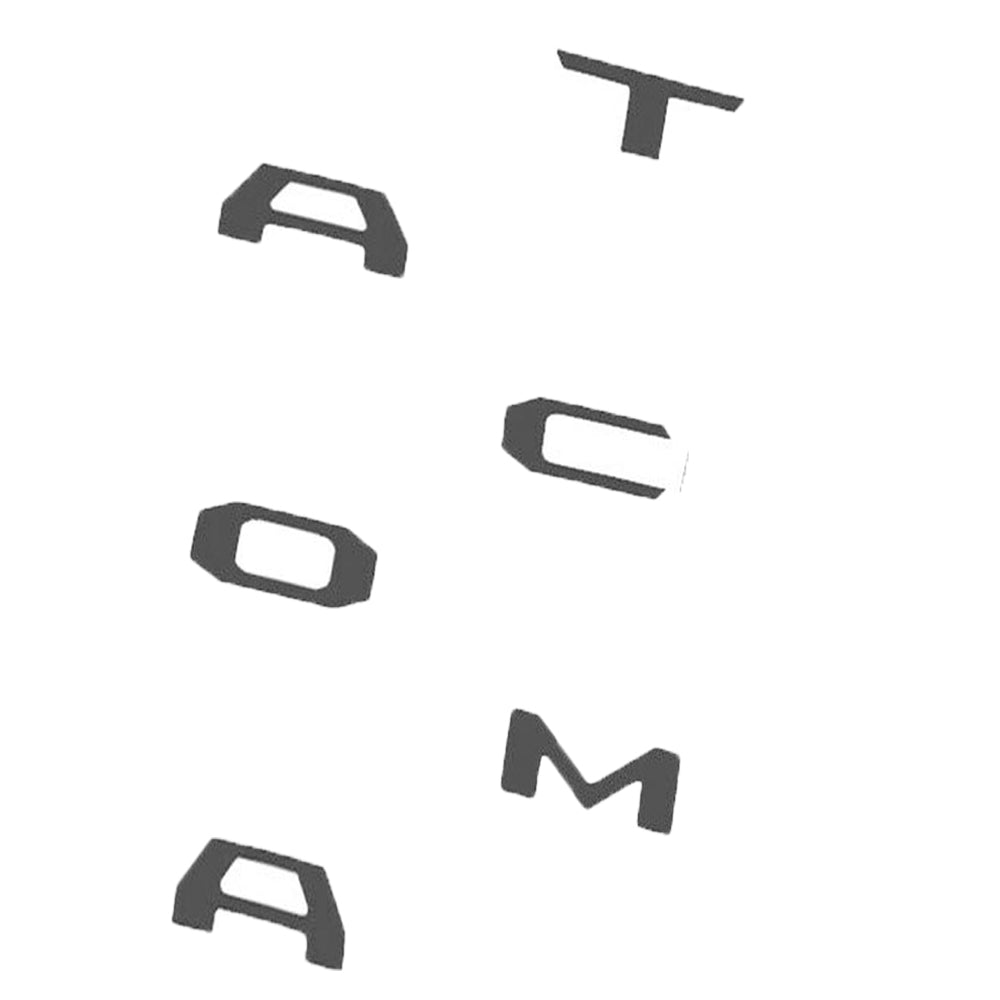 Matte black Tacoma tailgate letter inserts for 2016-2023 models - 3D ABS OEM-fit emblem