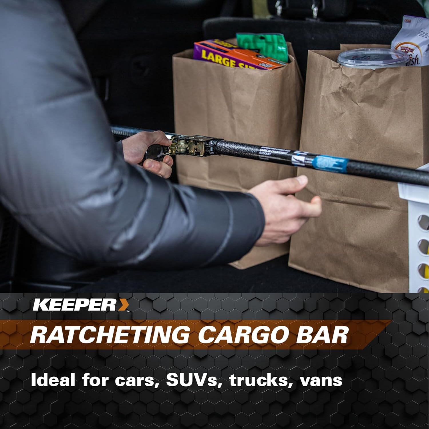 Adjustable Ratcheting Cargo Bar for Pickup Truck Bed 40-70 Inch